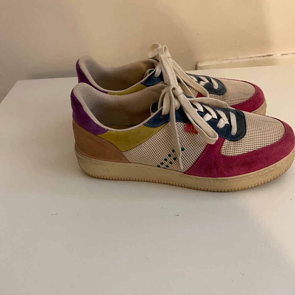 M. Moustache‎ Maxence Colorblock Suede Mesh Low Top Sneakers Womens